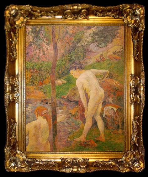 framed  Paul Gauguin Baigneurs en Bretagne, ta009-2